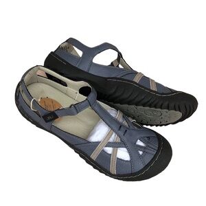 JBU Jambu Dune Encore Memory Foam Vegan Leather Gray Outdoor Flat Mary Janes 8M